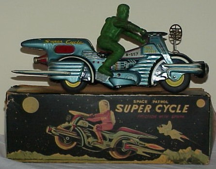 Space Patrol Super Cycle with Original Man w/Dome + Box